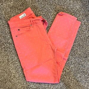 Gap women’s 27 pink polka dot jean leggings